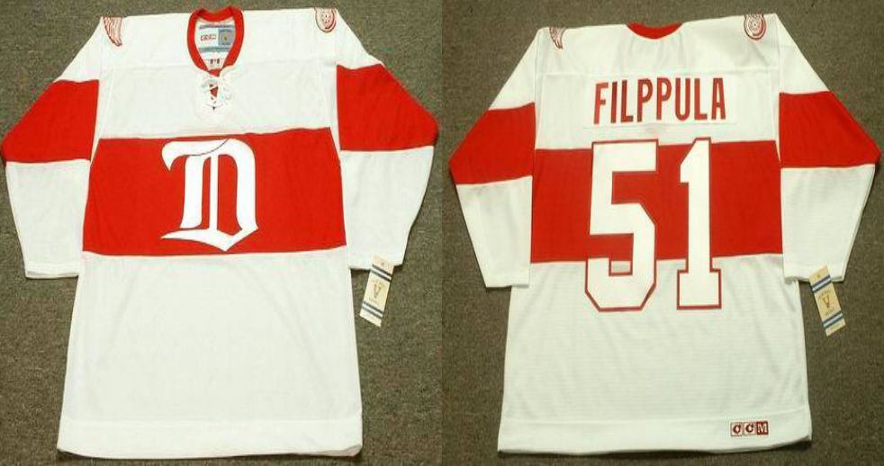 2019 Men Detroit Red Wings 51 Filppula White CCM NHL jerseys